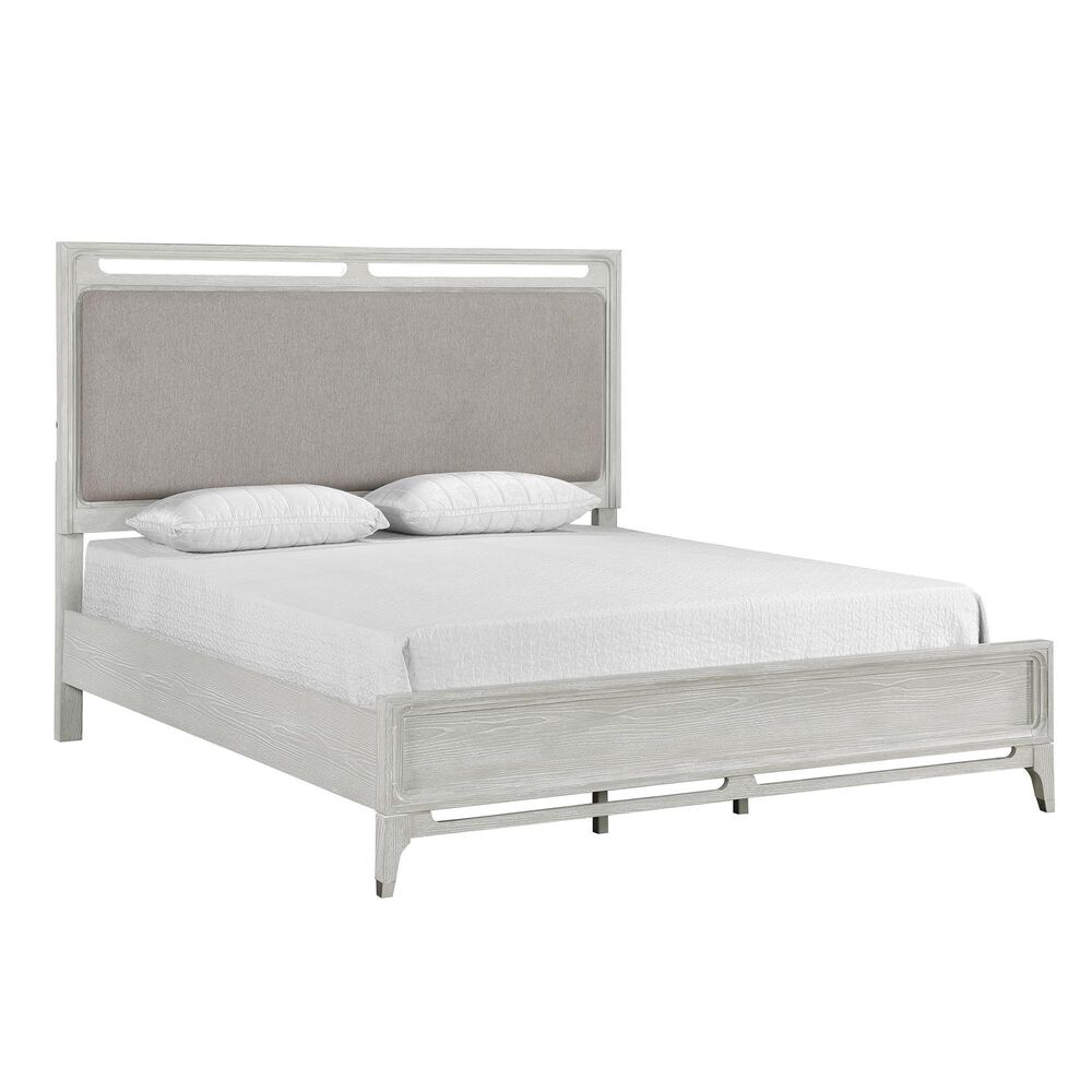 Davis International Solitude 5 Piece King Panel Bedroom Set in White Rub Through Finish, , large