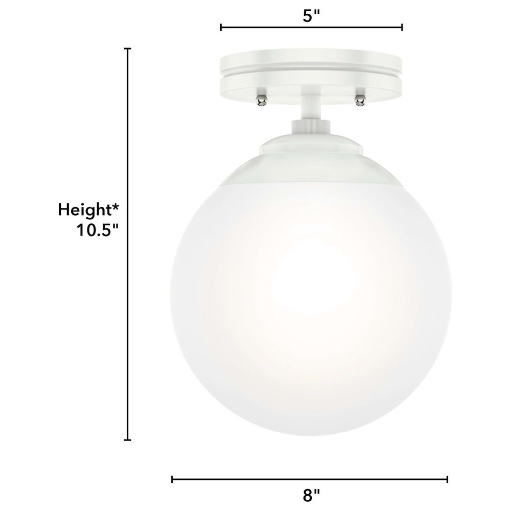 Hunter Hepburn 1-Light Semi-Flush Mount in Matte White, , large