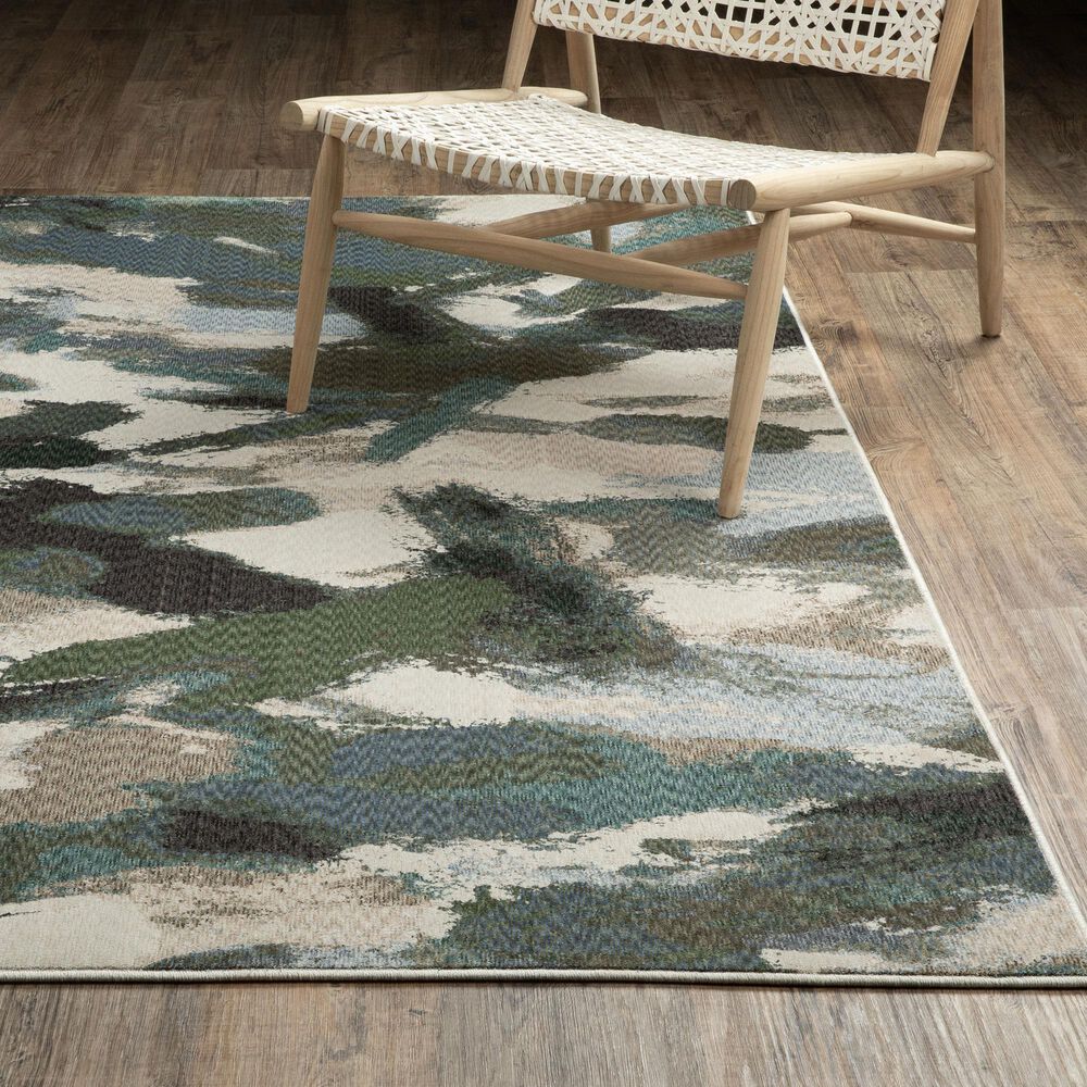 Oriental Weavers Tisdell TIS04 Blue and Green 5&#39;3&quot; x 7&#39;6&quot; Area Rug, , large