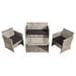 HOMLUX 4-Piece Patio Conversation Set in Black, , large