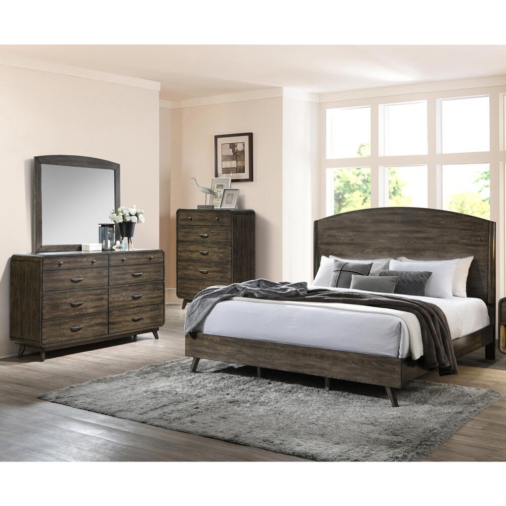 New Heritage Design Rex 3-Piece Queen Panel Bedroom Set in Walnut, , large