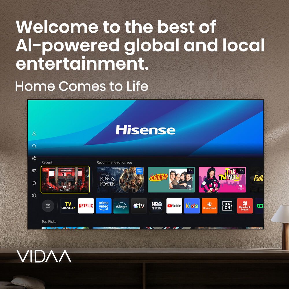 Hisense 75" Class U6 Pro Series ULED Mini-LED 4K - Smart Vidaa TV with 3.1.2 Channel Soundbar System in Black, , large
