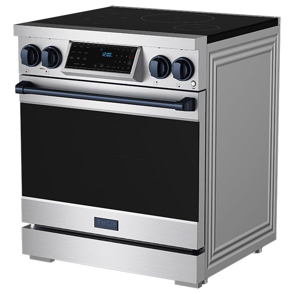 Thor Kitchen Gordon Ramsay 4.8 Cu. Ft. Professional Induction Range with Blue Color Kit Assembly in Stainless Steel, , large