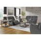 Ashley Foreside Manual Reclining Sofa in Charcoal, , large