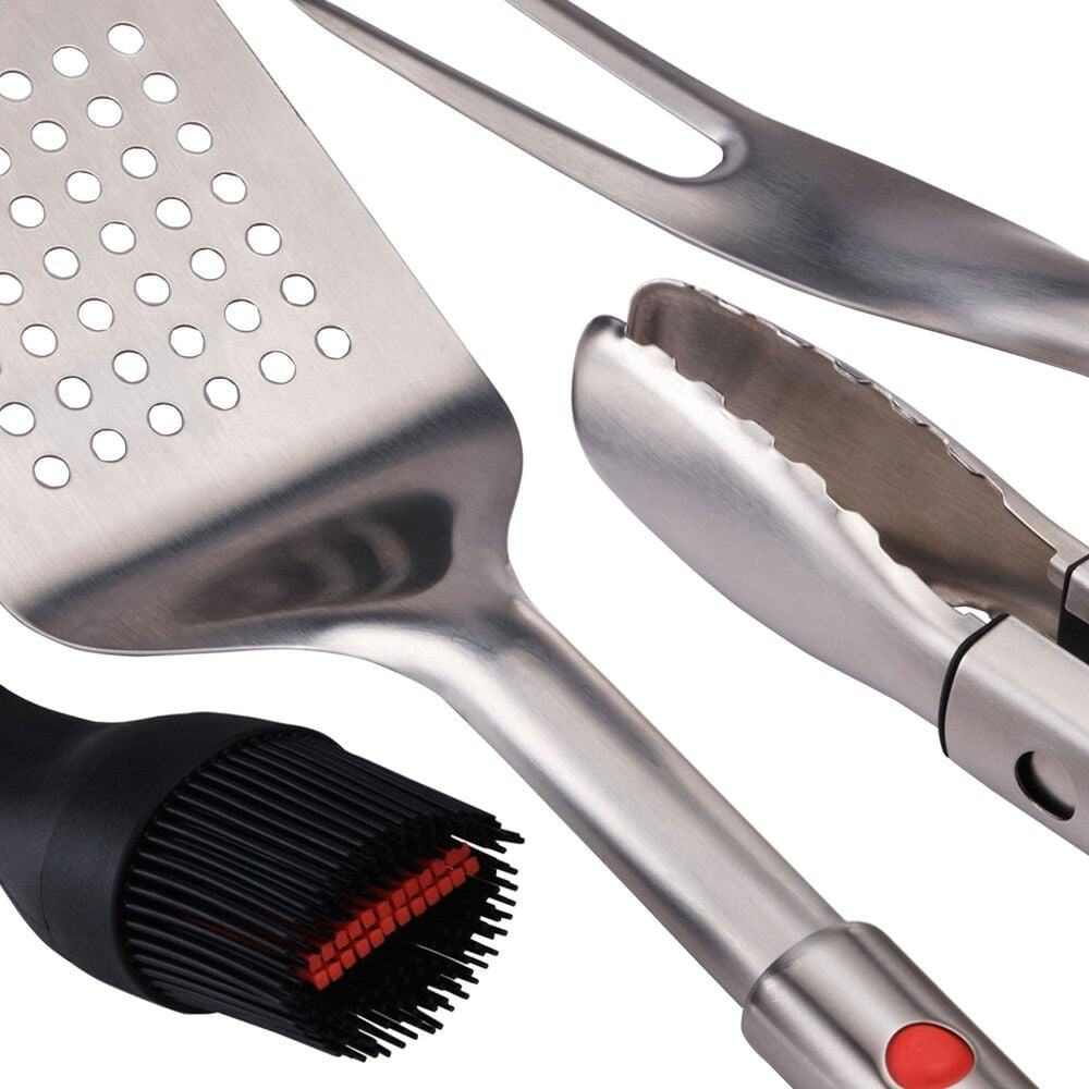 Joseph Joseph GrillOut 2-piece BBQ Turner and Tongs Set in Stainless Steel, , large