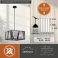 Vaxcel Oslo 4-Light Pendant in Black and Natural Brass, , large