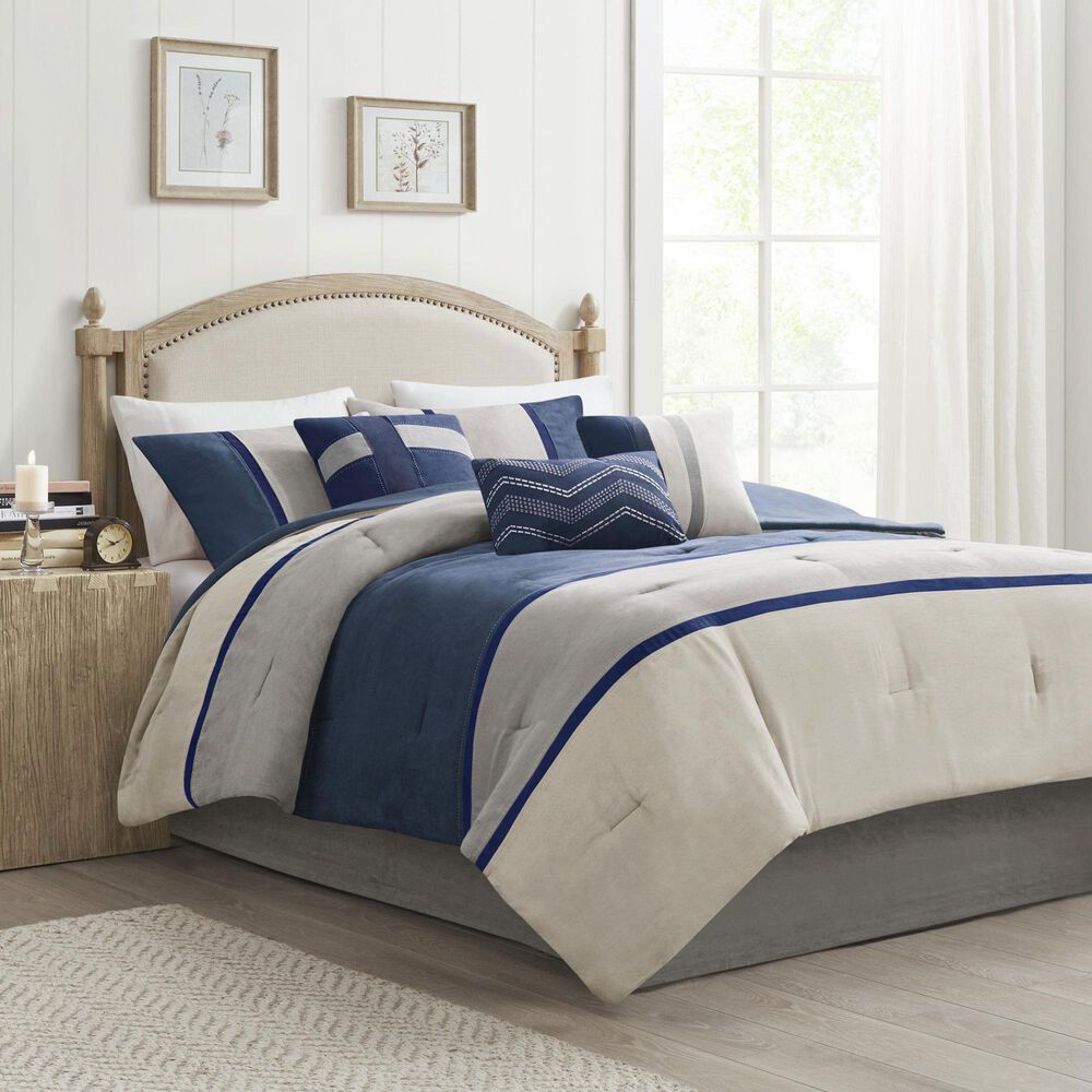 Hampton Park Palisades 7-Piece Queen Comforter Set in Blue, , large