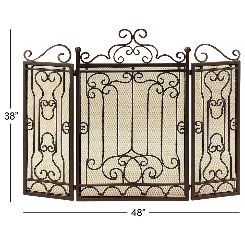 Maple and Jade 48&quot; x 38&quot; Fireplace Screen in Brown, , large