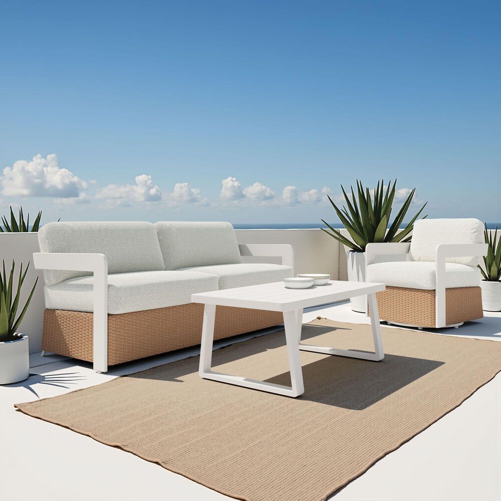 Zuo Modern Welt Patio Coffee Table in White, , large
