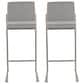Lumisource Fuji High Back Barstool with Grey Fabric in Stainless Steel (Set of 2), , large