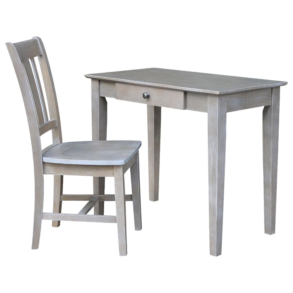 International Concepts Desk with Chair in Washed Gray Taupe, , large