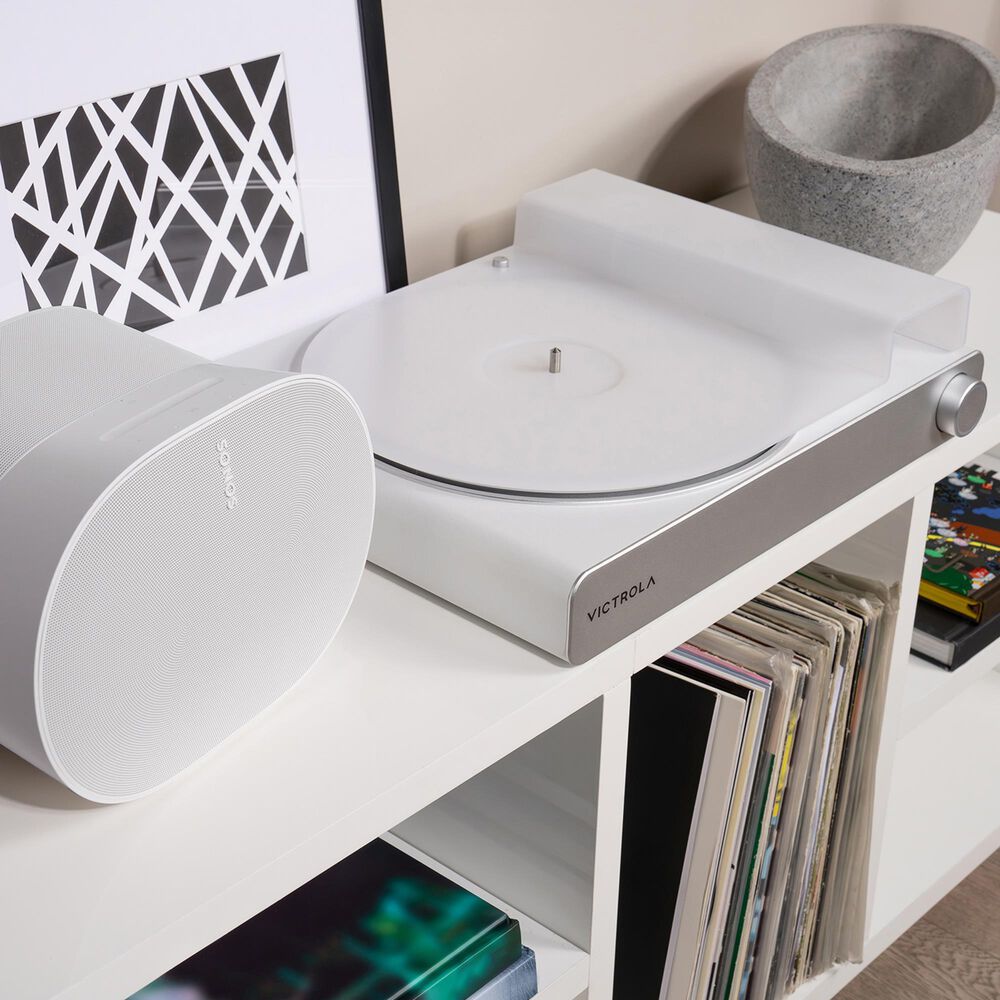 Victrola Stream Pearl Wi-Fi Bluetooth Turntable in White and Silver, , large
