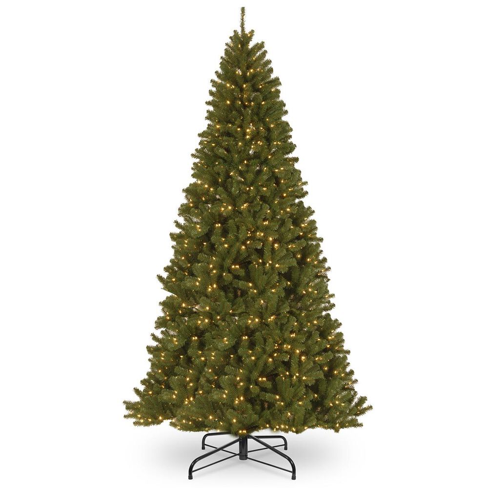 National Tree 10" North Valley Spruce Hinged Tree with 1200 White Lights, , large