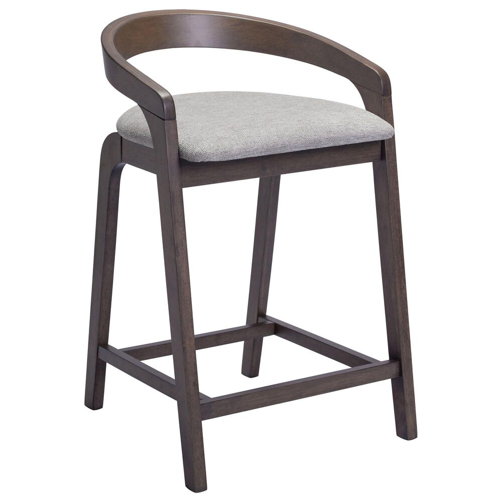 Zuo Modern Troy Counter Stool in Dove Gray & Espresso, , large