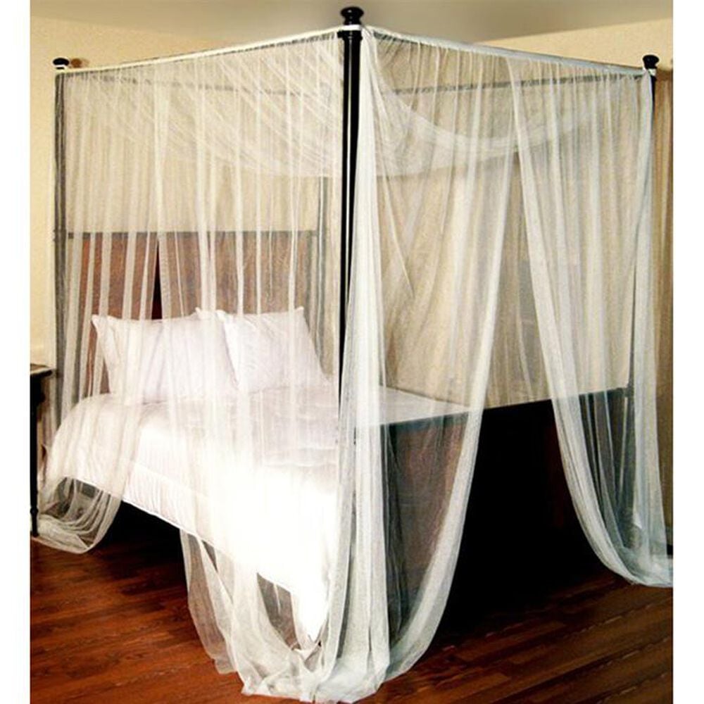Epoch Hometex Palace Four Poster Bed Canopy in White, , large