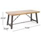 Hearth and Haven Outdoor Acacia Wood Metal Base Dining Table in Teak, , large