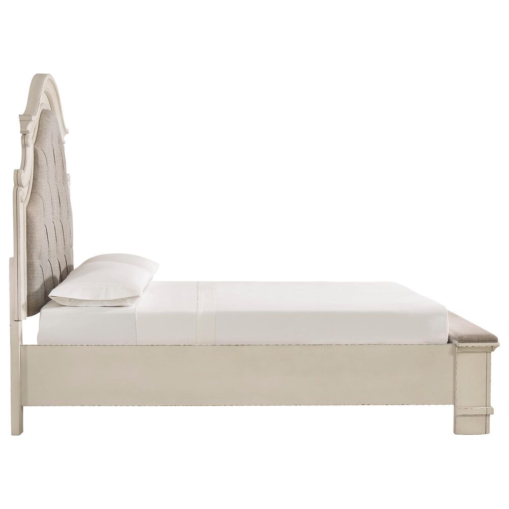 Ashley Realyn 3-Piece Queen Upholstered Storage Bed Set in Chipped White, , large