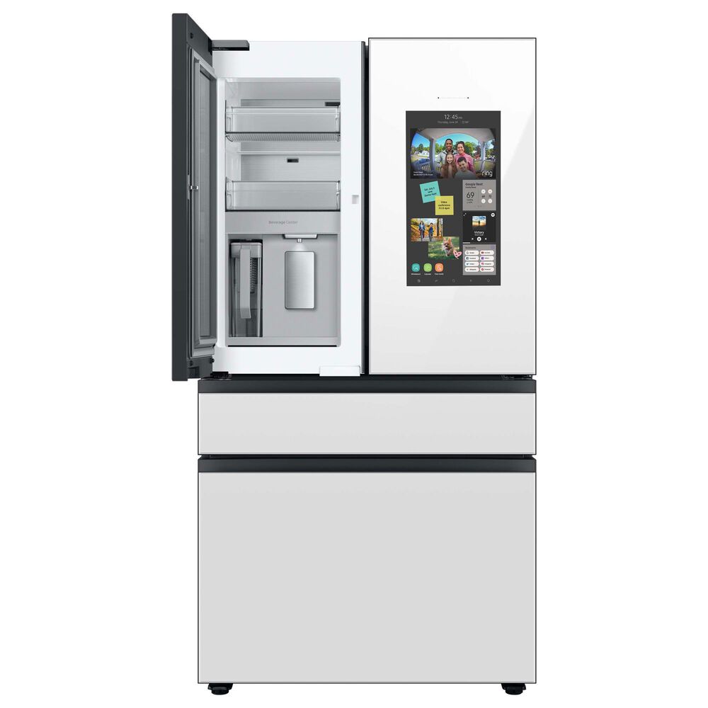 Samsung Bespoke 29 Cu. Ft. French Door Refrigerator in Charcoal Glass Family Hub Panel Included - Additional Panels Sold Separately, , large