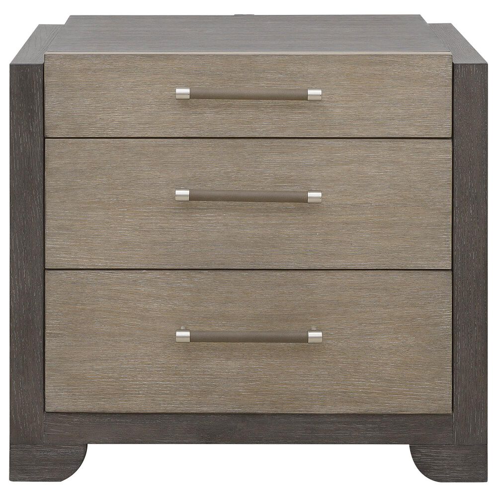 Nicolette Home Anderson Park Dark 3-Drawer Nightstand in Moose Trail and Frontier Brown, , large