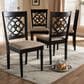 Baxton Studio Renaud Side Chair with Sand Cushion in Espresso Brown (Set of 4), , large