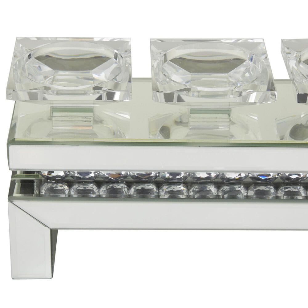 Maple and Jade 5-Plate Decorative Candelabra with Mirrored Accents in Silver and Clear, , large