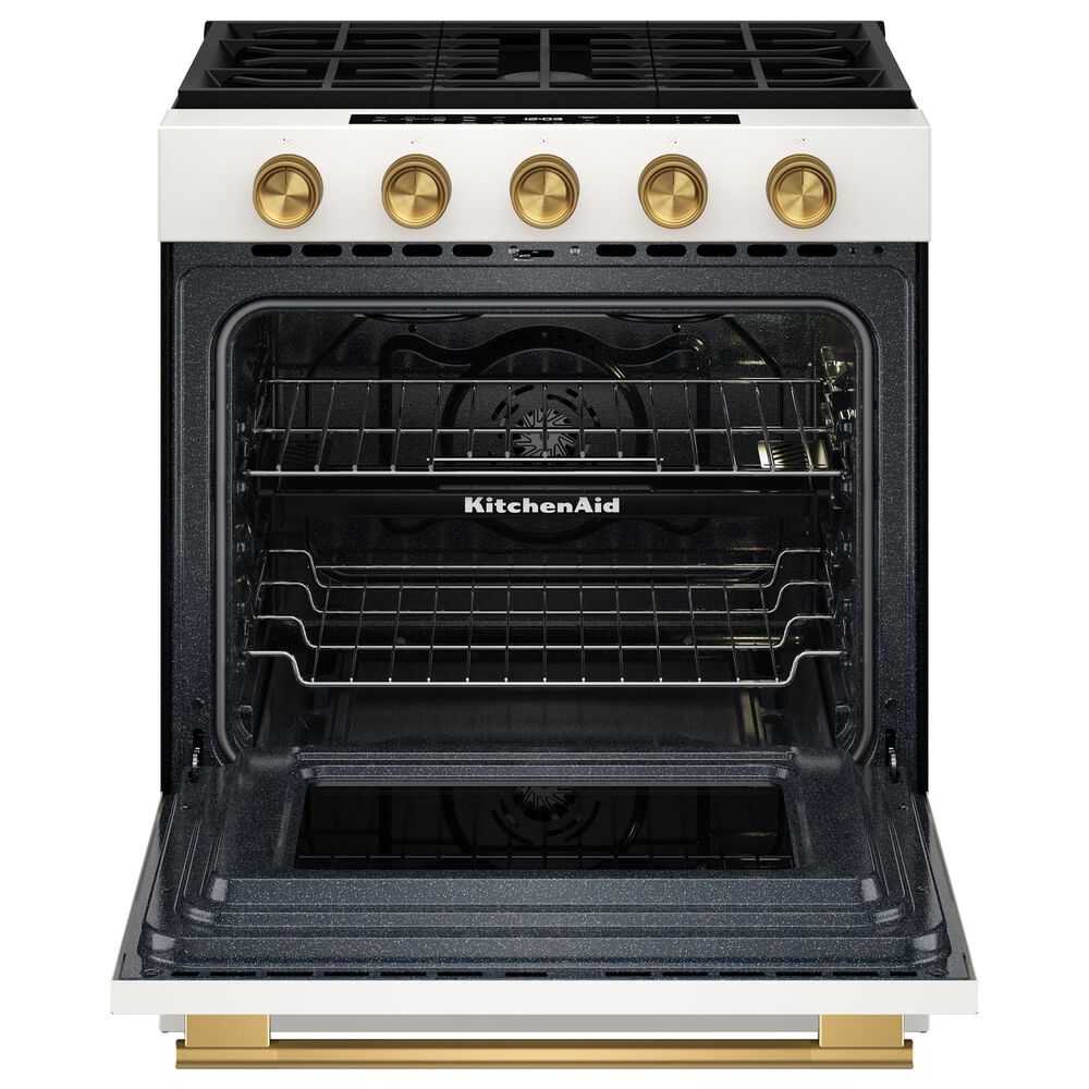 KitchenAid 5.0 Cu. Ft. Smart Slide-in Gas Range in Porcelain White, , large