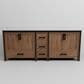 Lexora Home Ziva 84" Double Bathroom Vanity in Rustic Barnwood with 2 cm White Quartz Top and Rectangular Sinks, , large