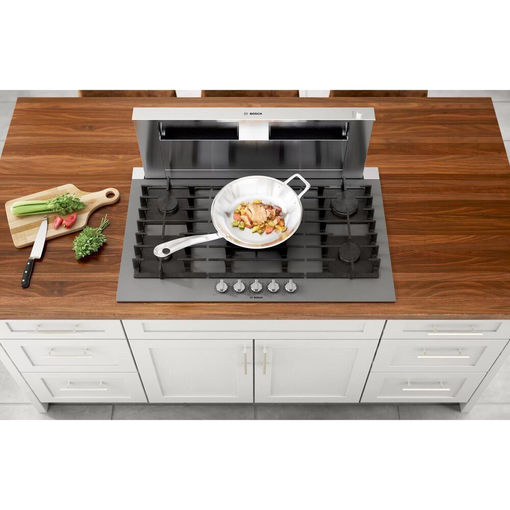 Bosch Benchmark 36" Tempered Glass Gas Cooktop in Dark Silver