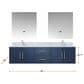 Lexora Home Geneva 72" Double Bathroom Vanity Cabinet Only in Navy Blue and 30" LED Mirrors, , large