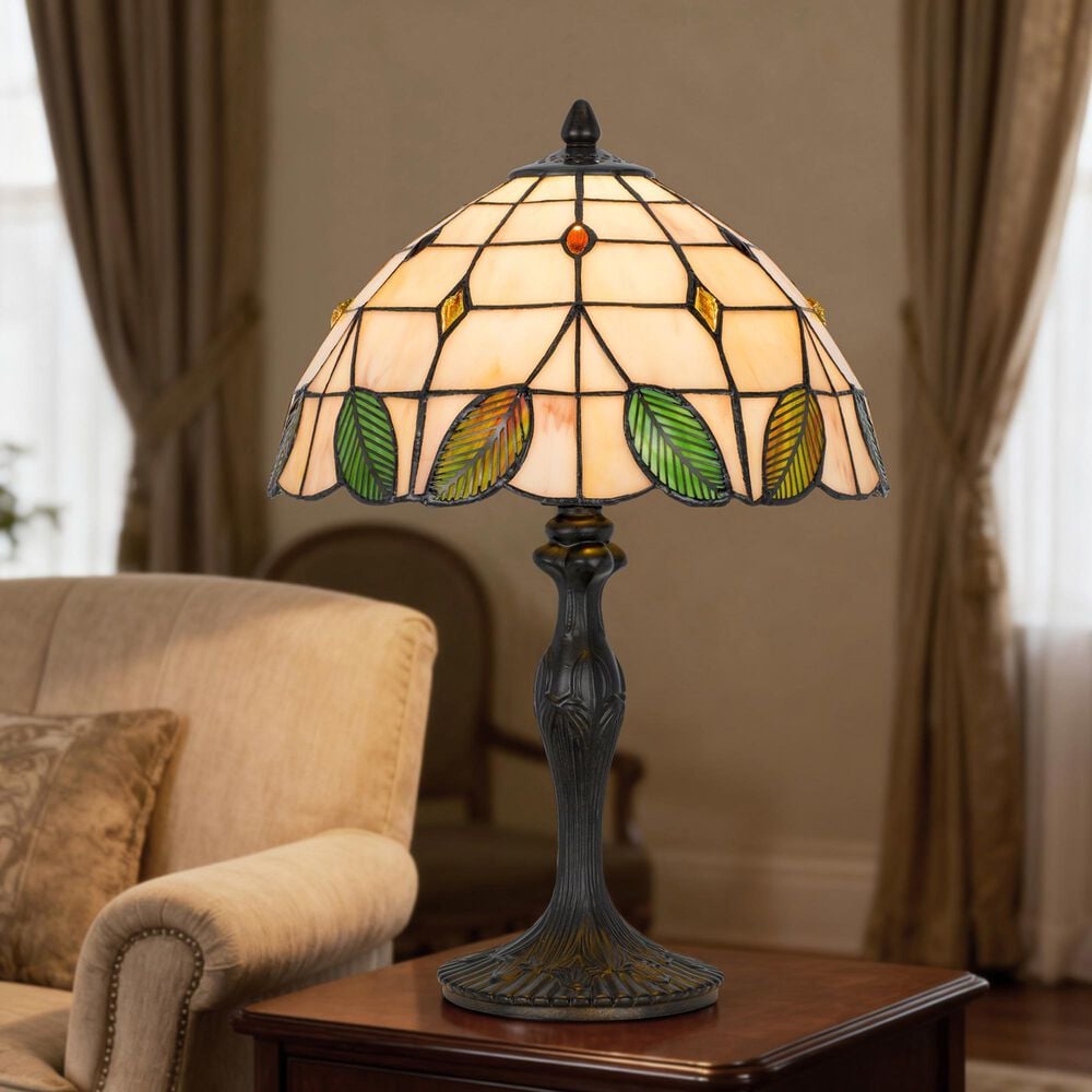 Cal Lighting Willow Tiffany Table Lamp in Bronze, , large