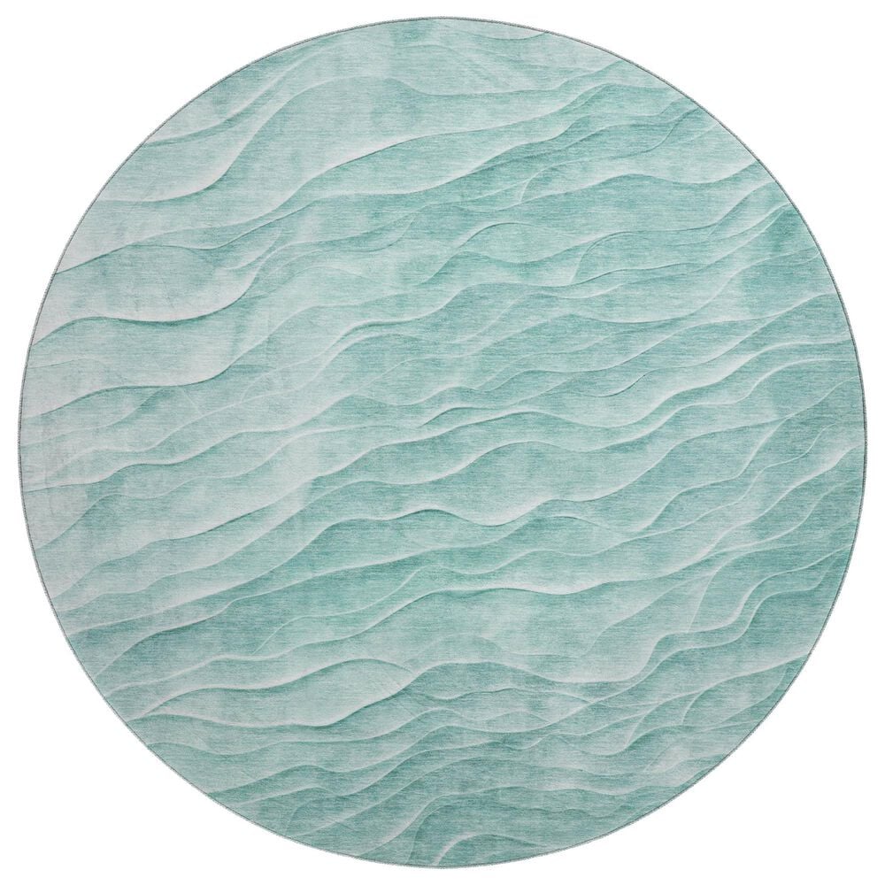 Dalyn Rug Company Pacifica PA1 8" Round Aqua Area Rug, , large