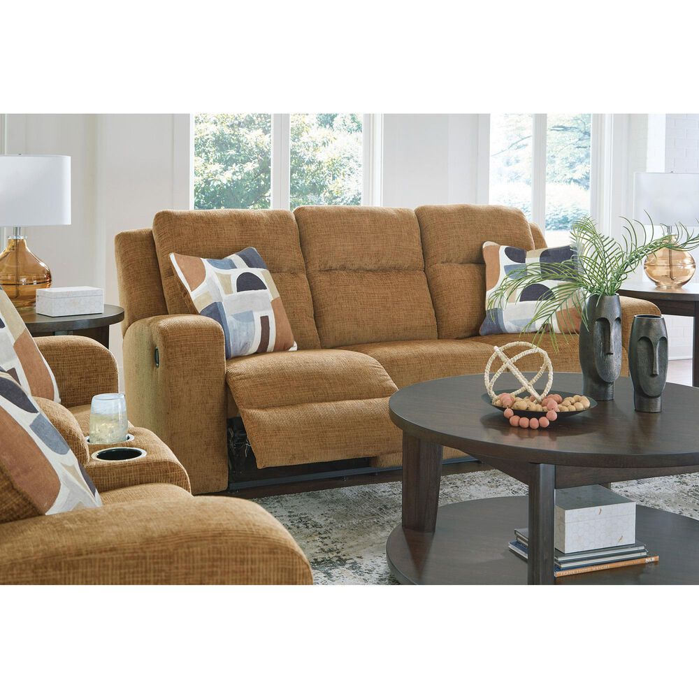 Ashley Kanlow Manual Reclining Sofa in Honey, , large