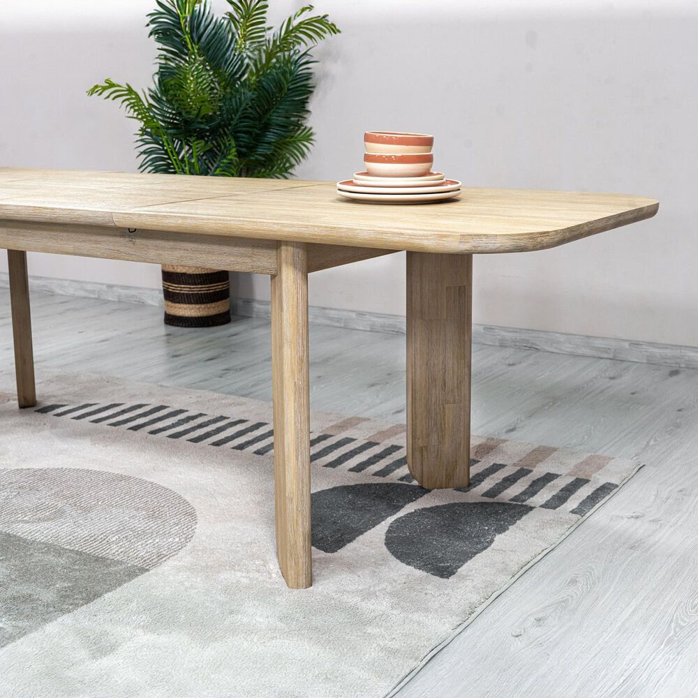 LH Imports Haru Extension Dining Table in Sand Wash  - Table Only, , large