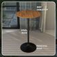 Leisuremod LeisureMod Verve Collection Modern Bar Height Table Black Base with 27 Round Cognac Brown MDF Top, , large