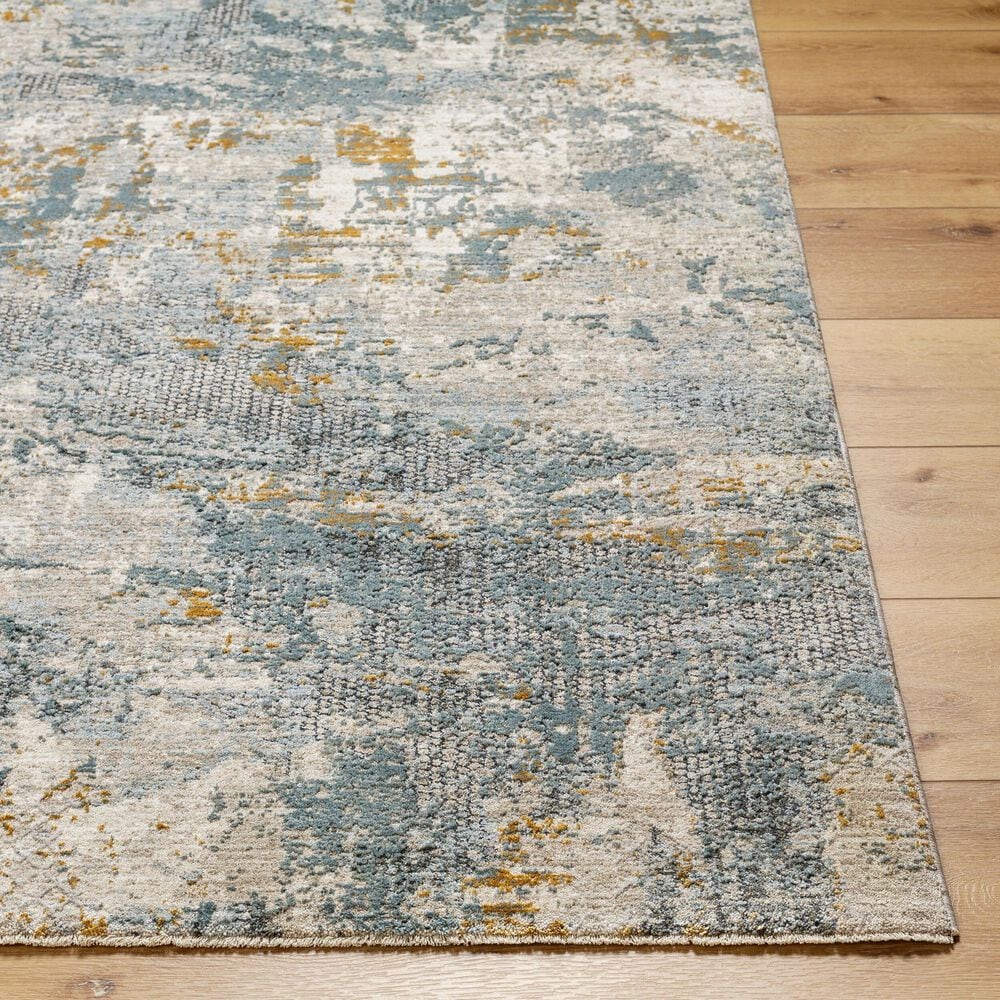 Surya Dresden Taupe, Off-White, Deep Teal, Dusty Sage, Ink Blue, Mustard and Light Gray 2'7" x 7'3" Runner, , large