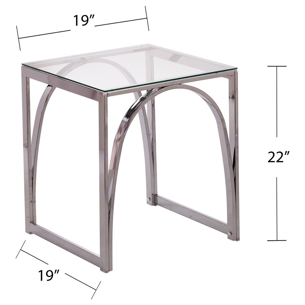 Southern Enterprises Stevenly End Table in Chrome, , large