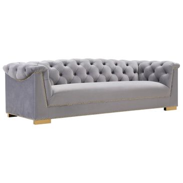 Tov Furniture Farah Velvet Sofa in Grey, , large