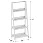 Timberlake Lavish Home 4-Shelf Ladder Bookcase in White, , large