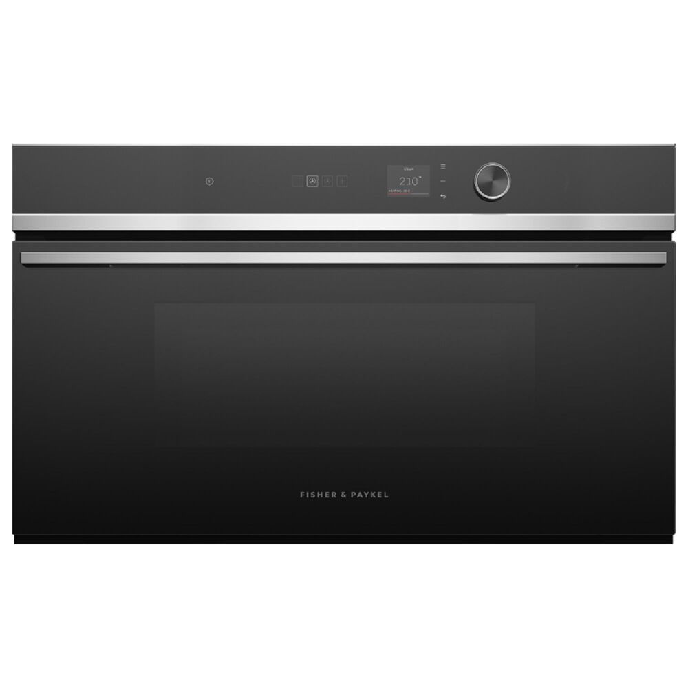 Fisher & Paykel Contemporary 30" Combination Electric Steam Oven with 18 Functions in Black and Stainless Steel, , large