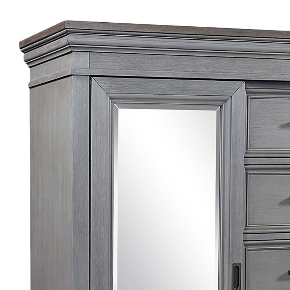 Riva Ridge Caraway 5-Drawer Sliding Door Chest in Aged Slate, , large