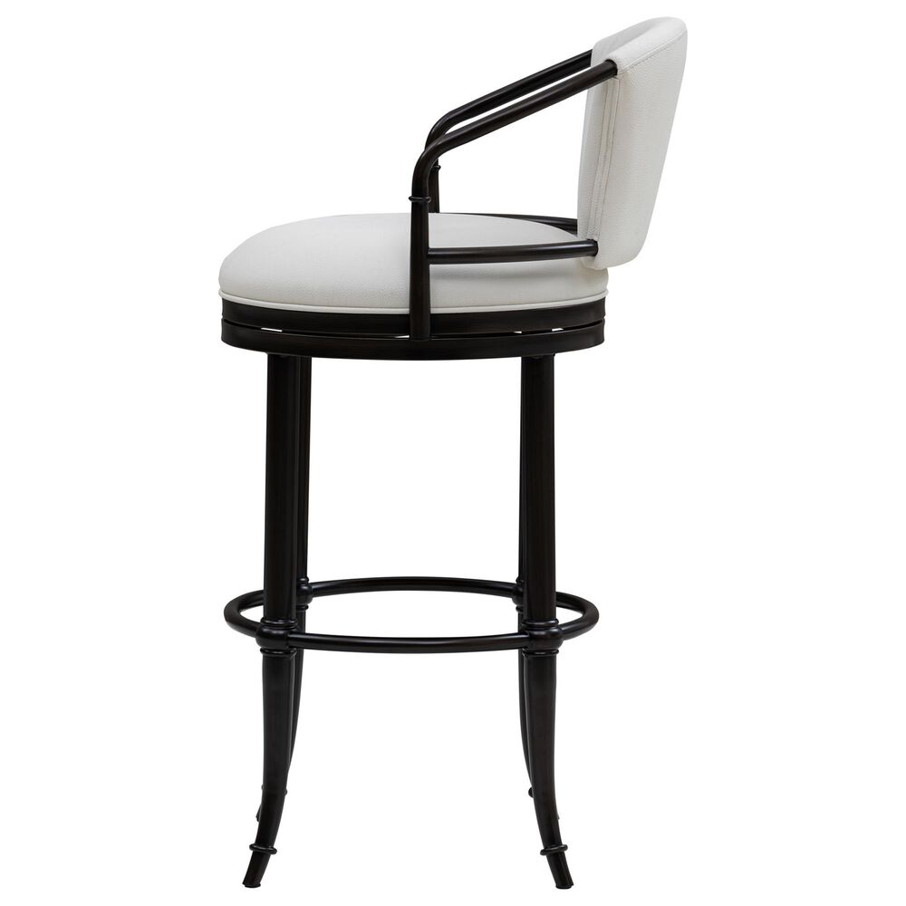 Armen Living Otis Bar Height Stool with Ivory Upholstery in Dark Brown, , large