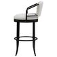 Armen Living Otis Bar Height Stool with Ivory Upholstery in Dark Brown, , large