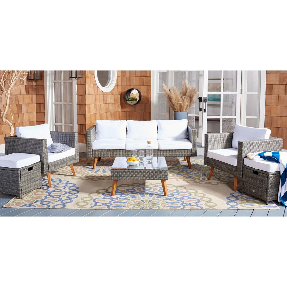 Safavieh Montclair 6-Piece Patio Living Set in Gray Brown, , large