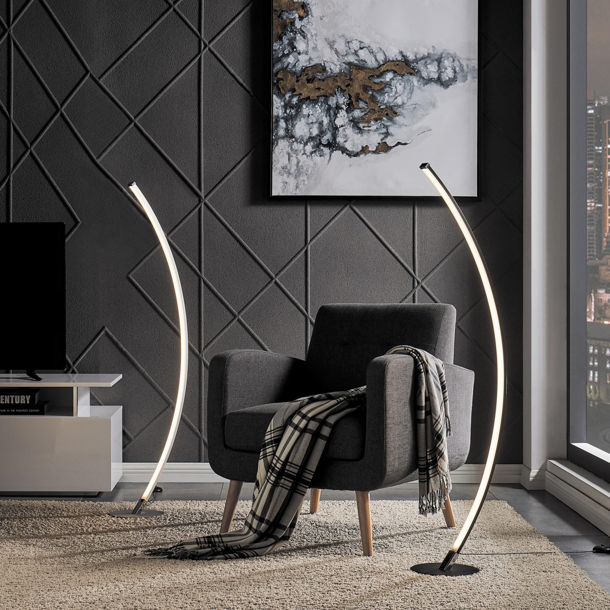 Silver led floor lamp cheap