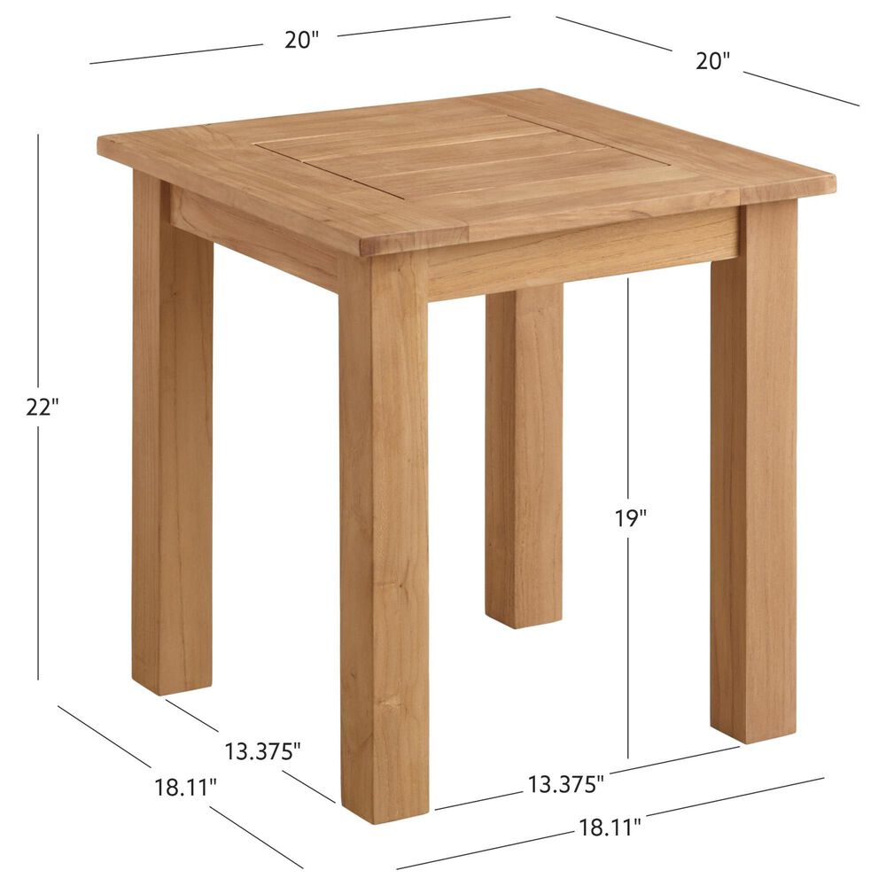 Linon Home Decor Carenen Patio Side Table in Natural, , large