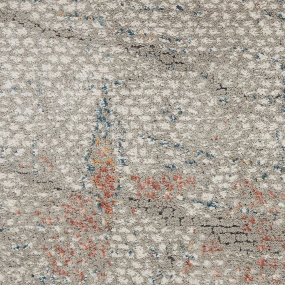 Nourison Rustic Textures Light Grey and Rust 5&#39;3&quot; x 7&#39;3&quot; Area Rug, , large