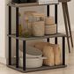HOMLUX Turn-N-Tube 3-Tier Toolless Kitchen Storage Shelf in French Oak Grey and Black, , large