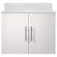 Lexora Home Geneva 24" Single Bathroom Vanity in Glossy White with 2 cm White Carrara Marble Top and Rectangular Sink, , large