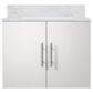 Lexora Home Geneva 24" Single Bathroom Vanity in Glossy White with 2 cm White Carrara Marble Top and Rectangular Sink, , large