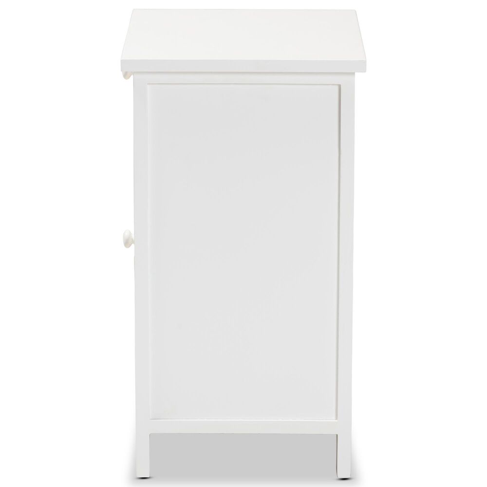 Baxton Studio Sariah 2-Door End Table in White and Beige, , large